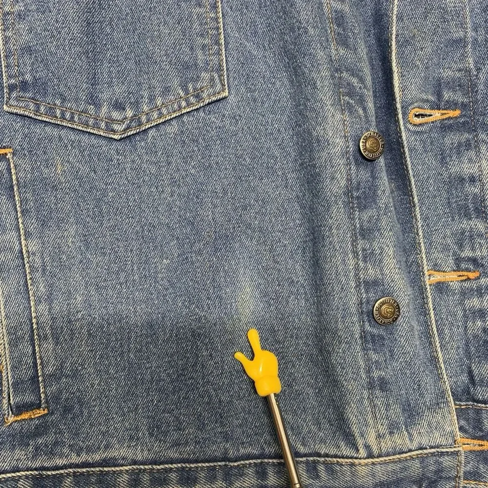 Schaefer Outfitter Legend Denim Jacket Made In USA Men Sz XL Custom Logo SPRUS